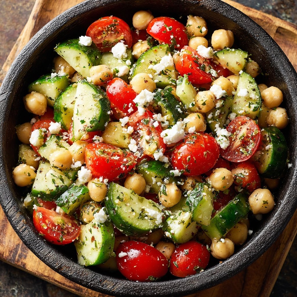 Mediterranean Chickpea Cucumber Salad