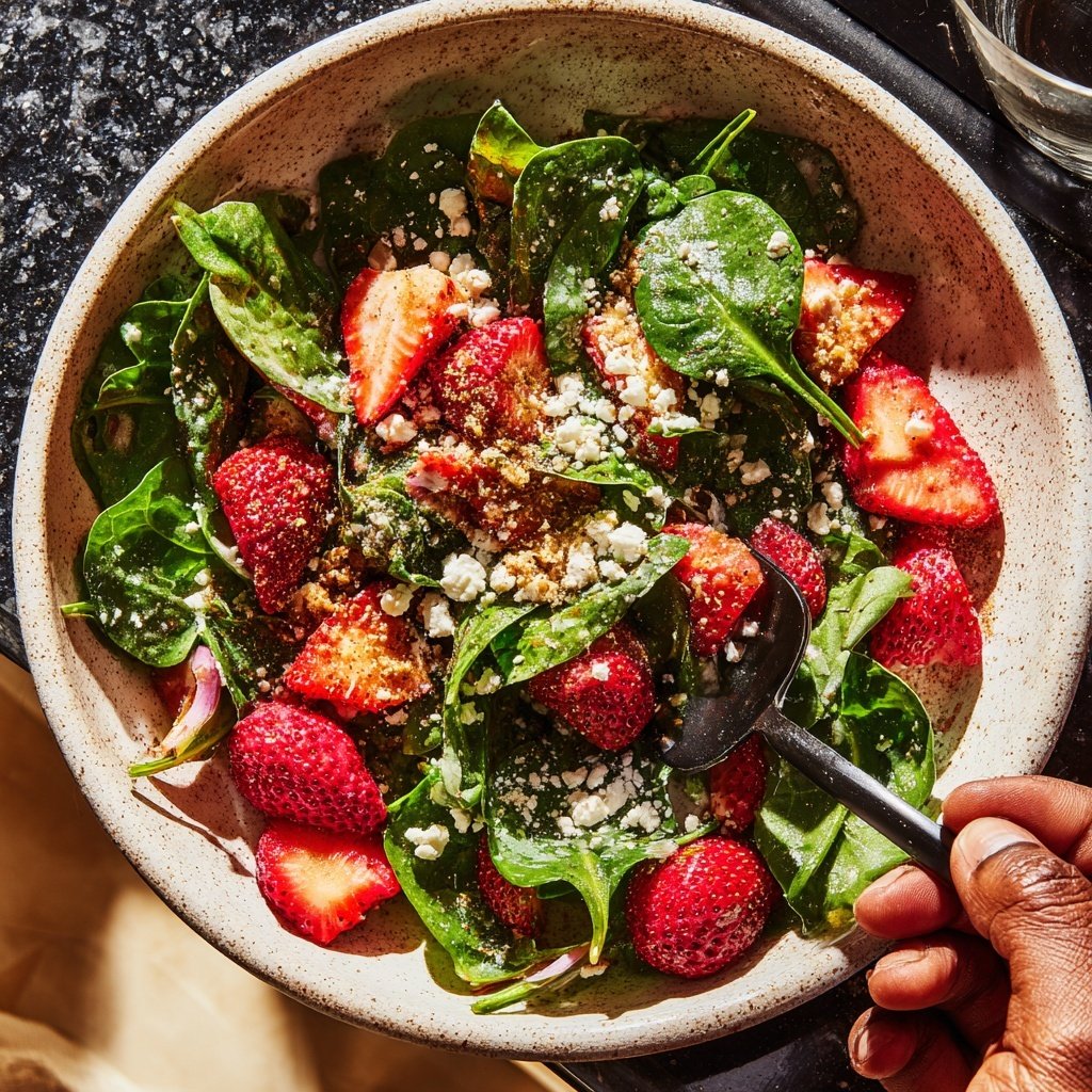 Strawberry Spinach Salad With Feta