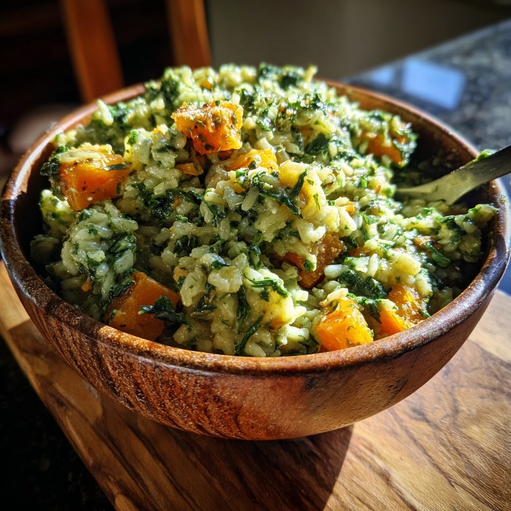 Creamy Spinach Chickpea Rice