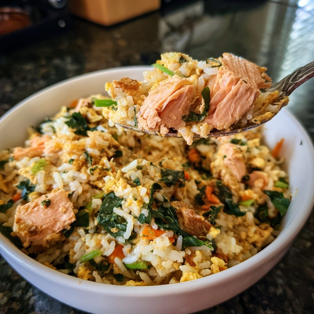 High Protein Salmon Rice Bowl
