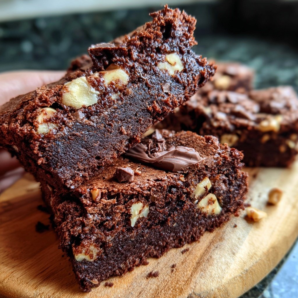Cottage Cheese Brownies with Hazelnut Spread