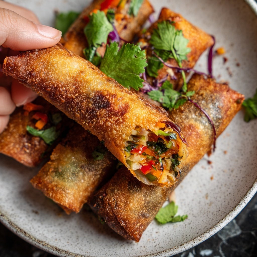 Super Bowl Party Food Veggie Spring Rolls